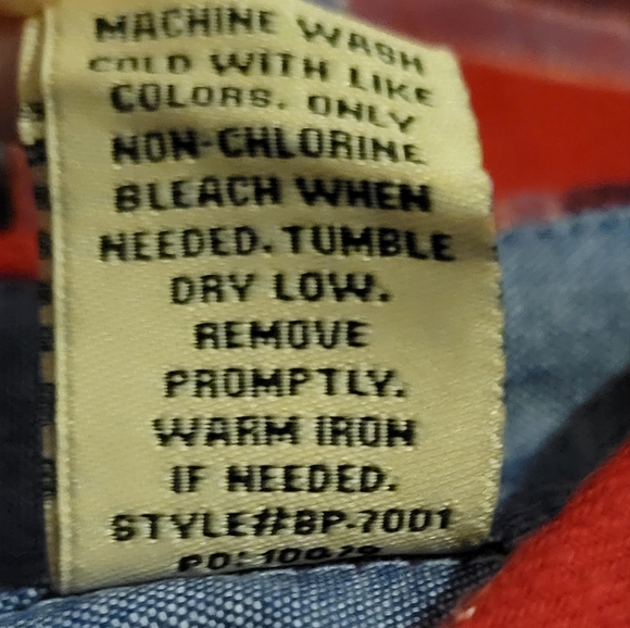 Backpacker Red Stuart Tartan Plaid Flannel Shirt Contrast Chambray Outdoor - Picture 6 of 8